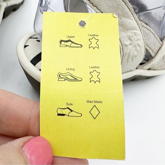 FLY London  Pearl/Off-White Cool/Mousse 39 (US Women's 8.5) Wedge Comfort Sandal - Picture 9 of 16